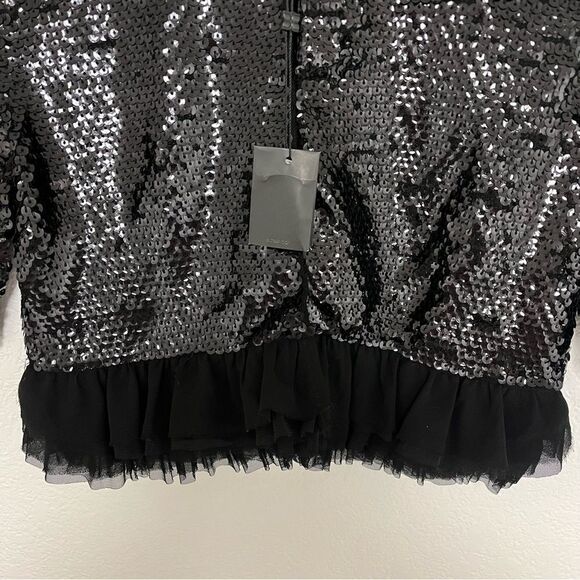 BCBGMaxAzria Sequin Black Cardigan Jacket NWT women’s size XS - Picture 5 of 9